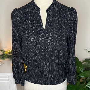 Monteau Black and White Patterned Blouse